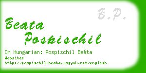 beata pospischil business card